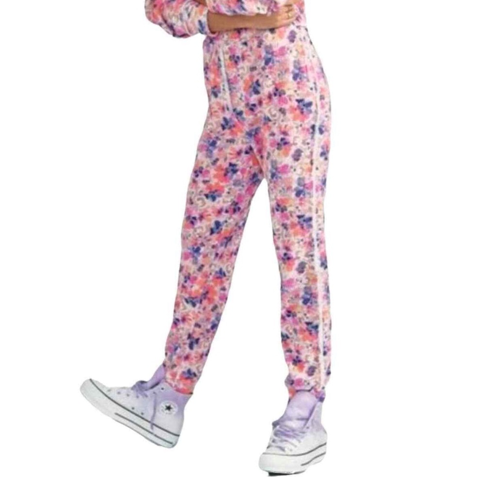 Love shack fancy  clea butterfly, print cotton waffle-knit joggers